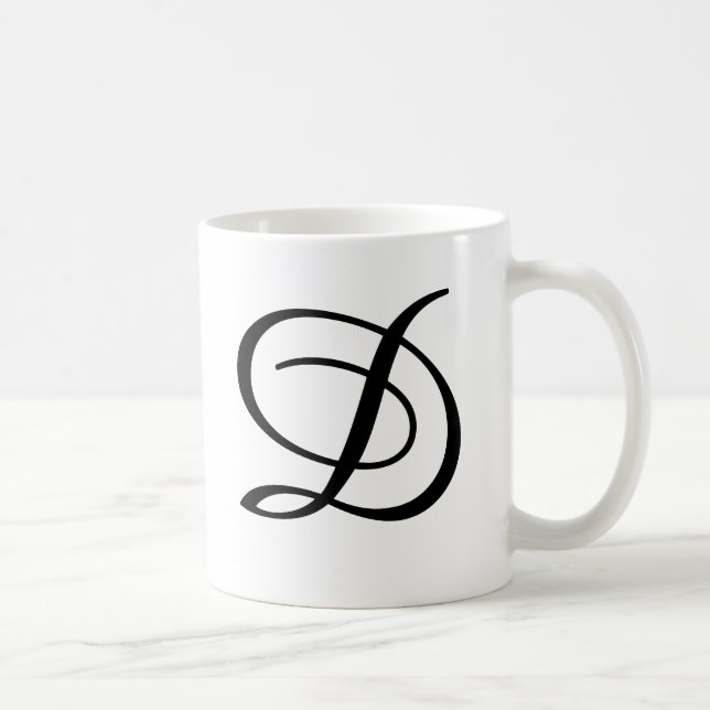 Classy custom add your own initial monogram text coffee mug (Right)