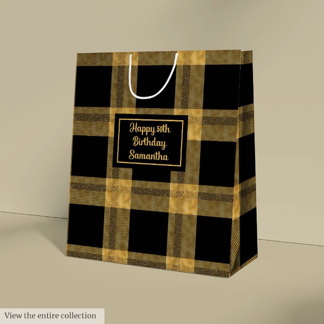Classy Custom Black and Gold Gift Bag (Classy Custom Black and Gold Gift Bag)