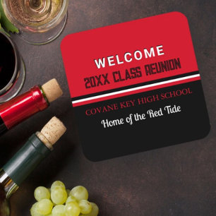 Classy! Custom class reunion  Square Paper Coaster