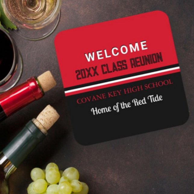 Classy! Custom class reunion  Square Paper Coaster (Creator Uploaded)