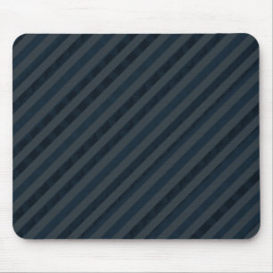 Classy Custom Dark Aqua & Navy Blue - Stripes Mouse Pad