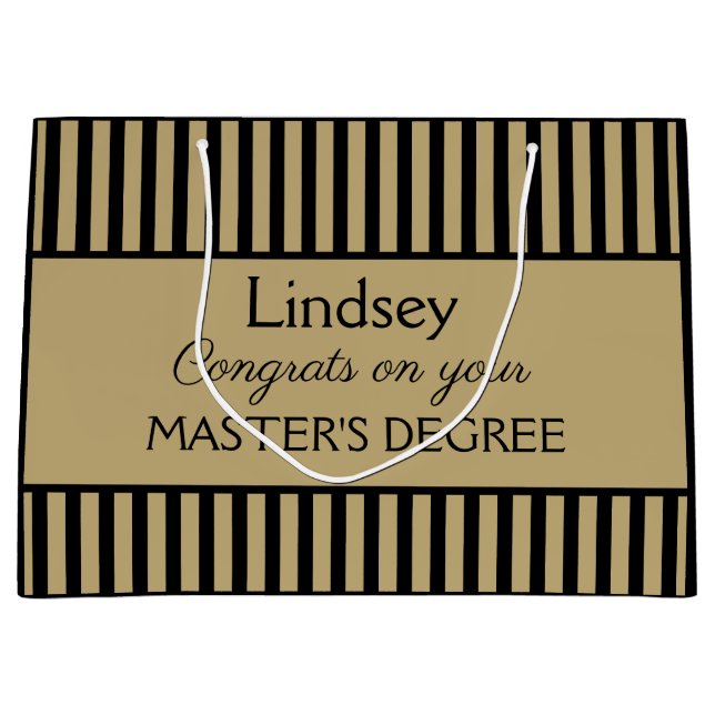 Classy! Custom master's degree gift bag (Front)