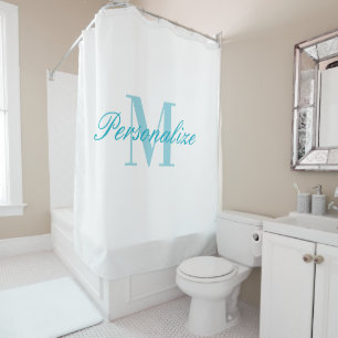 Classy custom name monogram azure blue