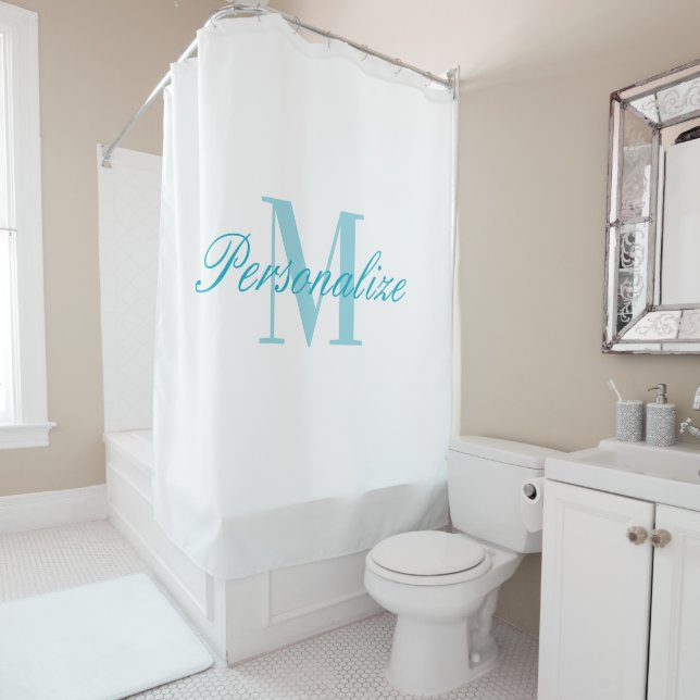 Classy custom name monogram azure blue (In Situ)