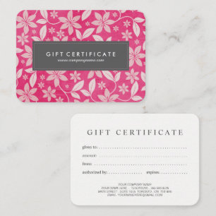 Classy Customizable Floral Gift Certificate