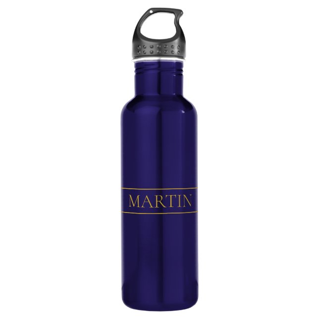 Classy Customizable Gold Text & Lines 710 Ml Water Bottle (Front)
