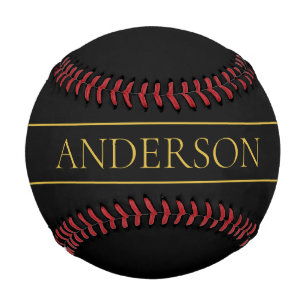 Classy Customizable Gold Text & Lines Baseball
