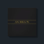 Classy Customizable Gold Text & Lines Canvas Print<br><div class="desc">Your custom name or brand.</div>