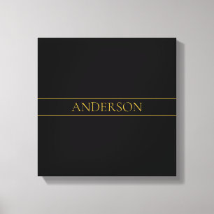 Classy Customizable Gold Text & Lines Canvas Print