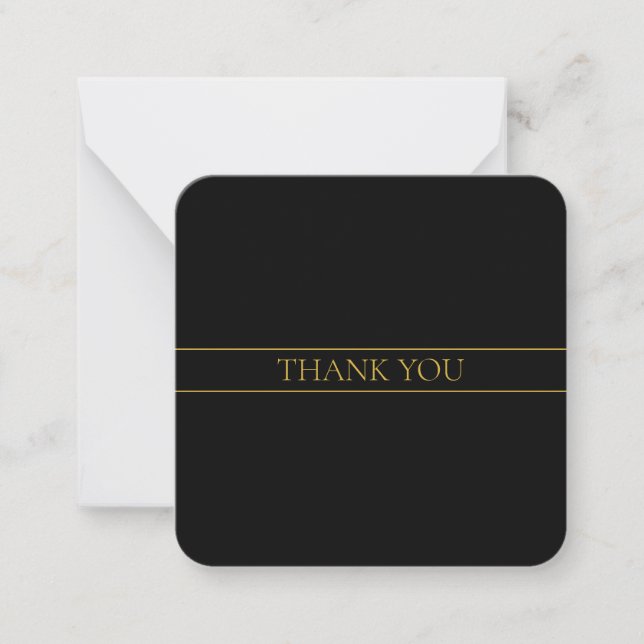 Classy Customizable Gold Text & Lines Card (Front)