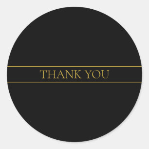 Classy Customizable Gold Text & Lines Classic Round Sticker