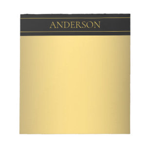 Classy Customizable Gold Text & Lines Notepad