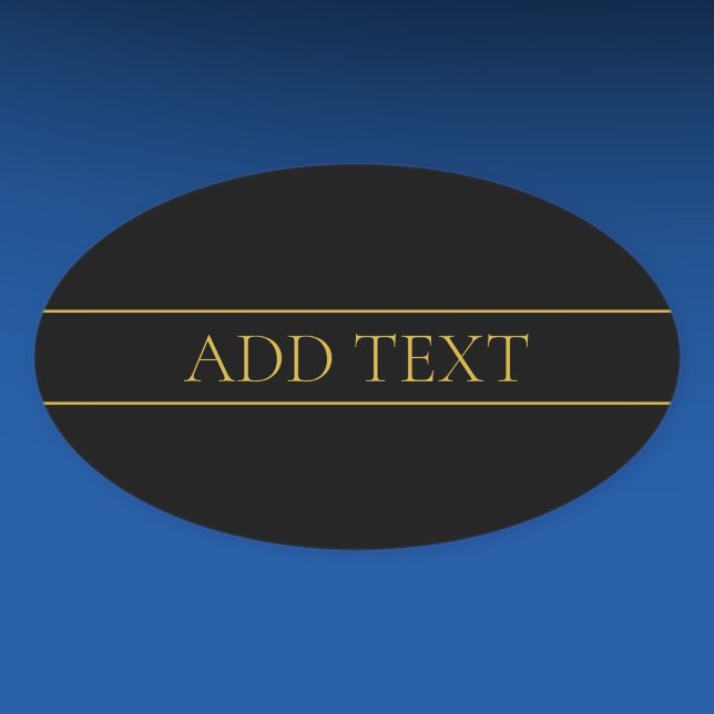 Classy Customizable Gold Text & Lines Oval Sticker (Creator Uploaded)