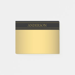 Classy Customizable Gold Text & Lines Post-it Notes