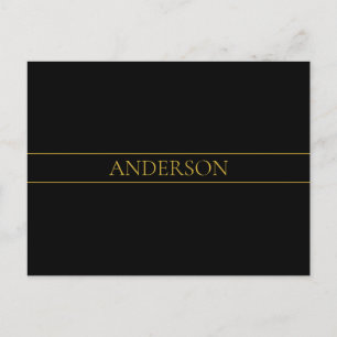 Classy Customizable Gold Text & Lines Postcard