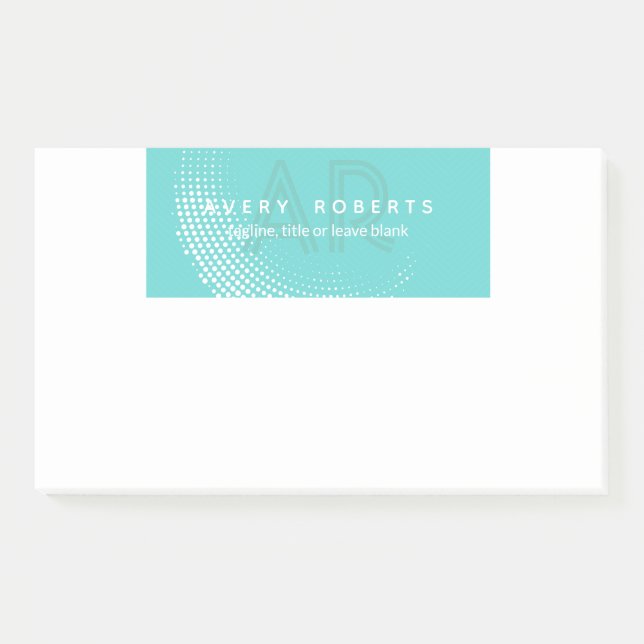 Classy cyan Elegant luxury geometric Post-it Notes (Front)