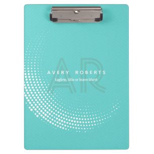 Classy cyan Elegant Professional geometric Clipboard
