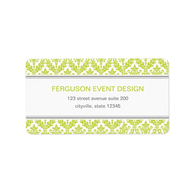 Classy Damask Address Label (Front)