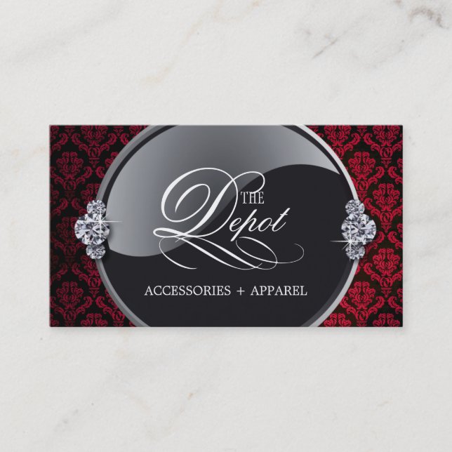 Classy Damask Business Card (Front)