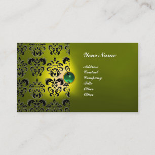 CLASSY DAMASK GEM  MONOGRAM BUSINESS CARD