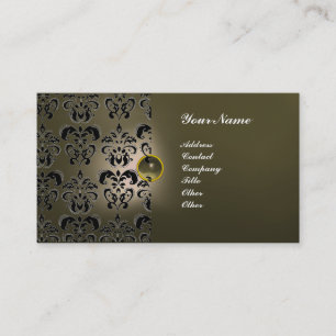 CLASSY DAMASK GEM  MONOGRAM BUSINESS CARD