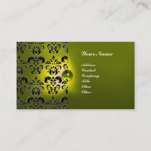 CLASSY DAMASK GEM MONOGRAM BUSINESS CARD