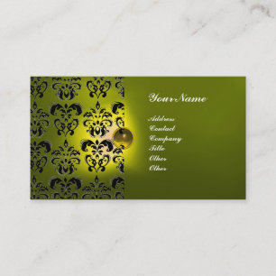 CLASSY DAMASK GEM  MONOGRAM BUSINESS CARD