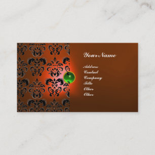 CLASSY DAMASK GEM  MONOGRAM BUSINESS CARD