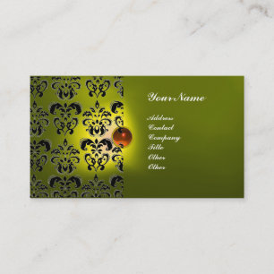 CLASSY DAMASK GEM MONOGRAM BUSINESS CARD