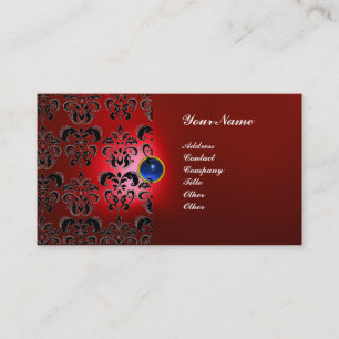CLASSY DAMASK GEM MONOGRAM BUSINESS CARD
