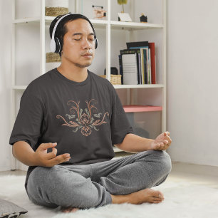 Classy Damask Geometric Flora With Branches T-Shirt