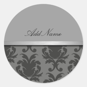 Classy Damask Monogram Stickers