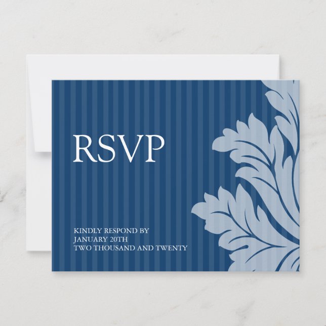 Classy Damask RSVP Cards (Front)