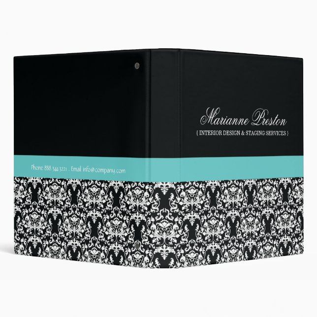 Classy Damask Salon Appointment Binder (Background)