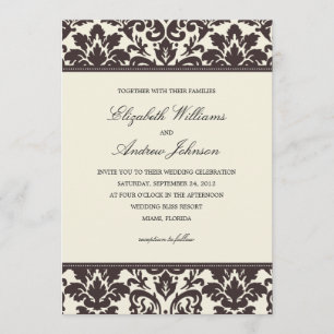 CLASSY DAMASK   WEDDING INVITATION