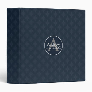 Classy Dark Blue Personalized Binder