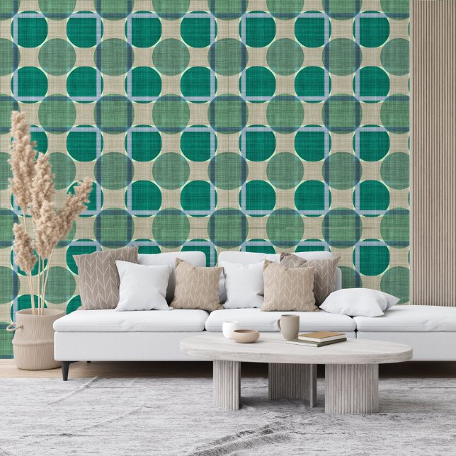 Classy Dark Green Blue Beige Grey Plaid Pattern Wallpaper (Creator Uploaded)