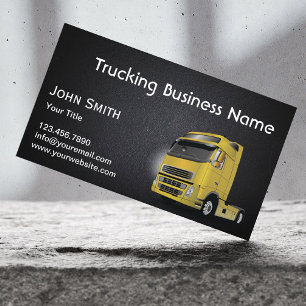 Classy Dark Leather Texture Trucking Business Card