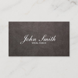 Classy Dark Leather Vocal Coach Business Card