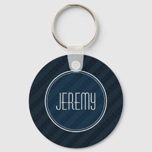 Classy Dark Navy Custom Monogram Version 2.0 Keychain