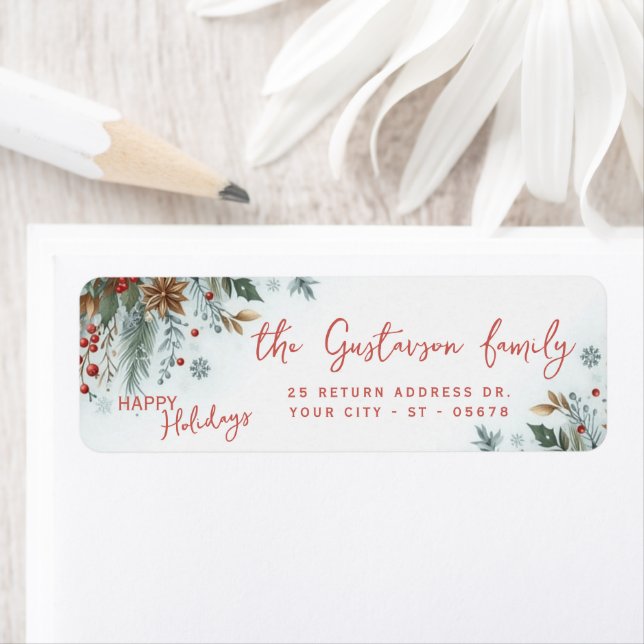 Classy Dark Red Teal Blue Green Floral Wreath (En situation)