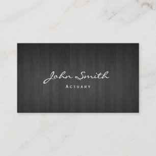 Classy Dark Wood Actuary Business Card