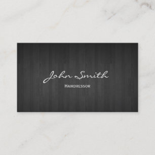 Classy Dark Wood Hairdresser Business Card
