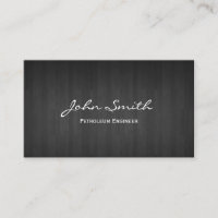 Classy Dark Wood Petroleum Engineer Business Card