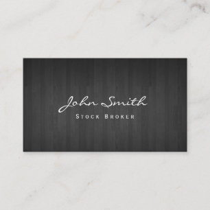 Classy Dark Wood Stock Broker Business Card
