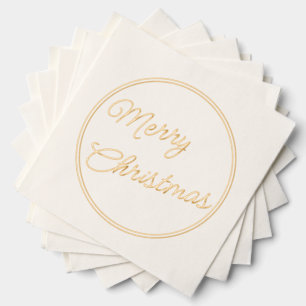 Classy December Happy Holidays Holiday Foil Napkins