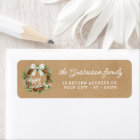 Classy December Wreath With White Bow Watercolor