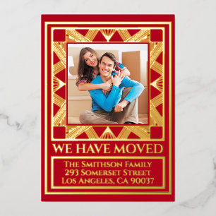 Classy Deco Chic Personalized Moving Announcement 
