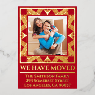 Classy Deco Chic Personalized Moving Announcement 