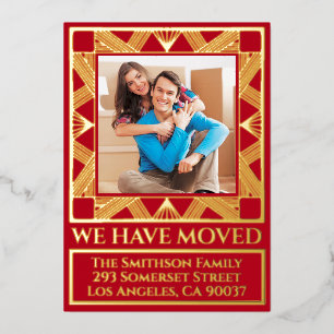 Classy Deco Chic Personalized Moving Announcement 